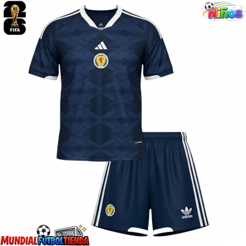 Camiseta Escocia Primera Equipación Replica Mundial 2026 para niños mangas cortas (+ Pantalones cortos)